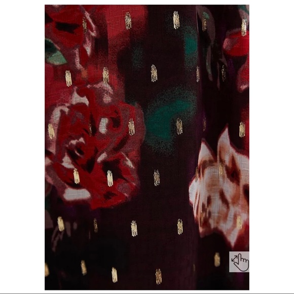 Host Pick 🤍 Torrid Floral Chiffon Mock Neck Midi Dress Size 3 - Picture 5 of 5